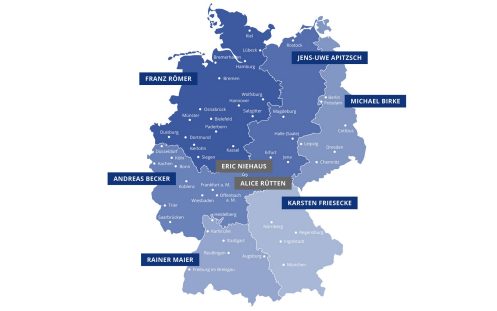 Steinzeug Keramo Deutschland Gebietsleiter Karte 